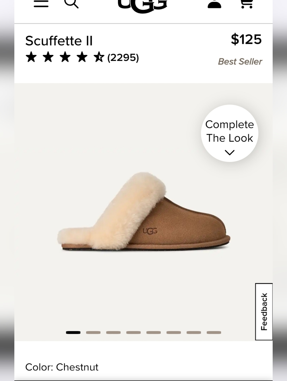 BNWT UGG Chestnut Scuffette II Sz 11